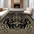 thumbnail image 1 of ODIKA 8'x10' Machine Washable Non-Slip Area Rug, Vintage Dragon Motif with Mystical and Dark Elegance High Traffic Rug, Black, 303590, 1 of 7