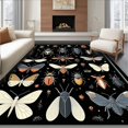 thumbnail image 1 of ODIKA 4'x6' Machine Washable Non-Slip Area Rug, Vintage Entomology Inspired with Detailed Bug Illustrations High Traffic Rug, Orange, 280123, 1 of 7