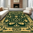 thumbnail image 1 of ODIKA 6' Machine Washable Non-Slip Area Rug, Vintage Floral & Leopard High Traffic Rug, Green, 291276, 1 of 7