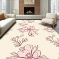 thumbnail image 1 of ODIKA 4'x6' Machine Washable Non-Slip Area Rug, Vintage Inspired Floral Medallions with Ornate Leafy Accents and Symmetry High Traffic Rug, Pink, 239230, 1 of 7
