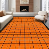 Flatwoven High Traffic Area Rug, Vintage Orange Geometric Charm, Non Slip, Stain Resistant, Washable Area Rugs for Living Room, Bedroom(Orange, 4X6)
