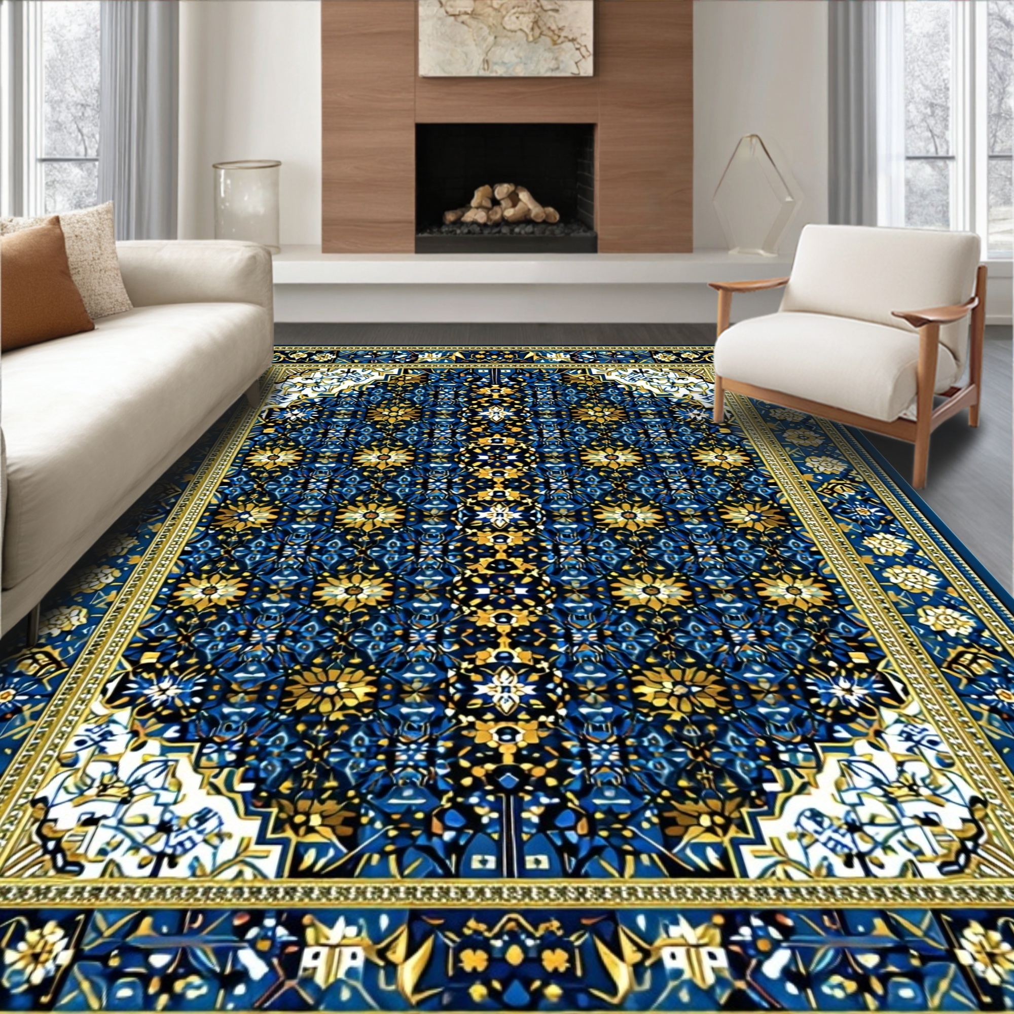 Spotted Outdoor Rug ODIKA 2'x3' Machine Washable Non-Slip Area Rug, Vintage Spotted Patio ...