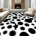 thumbnail image 1 of ODIKA 2'x3' Machine Washable Non-Slip Area Rug, Inspired Cowhide Design High Traffic Rug, Black, 289665, 1 of 7