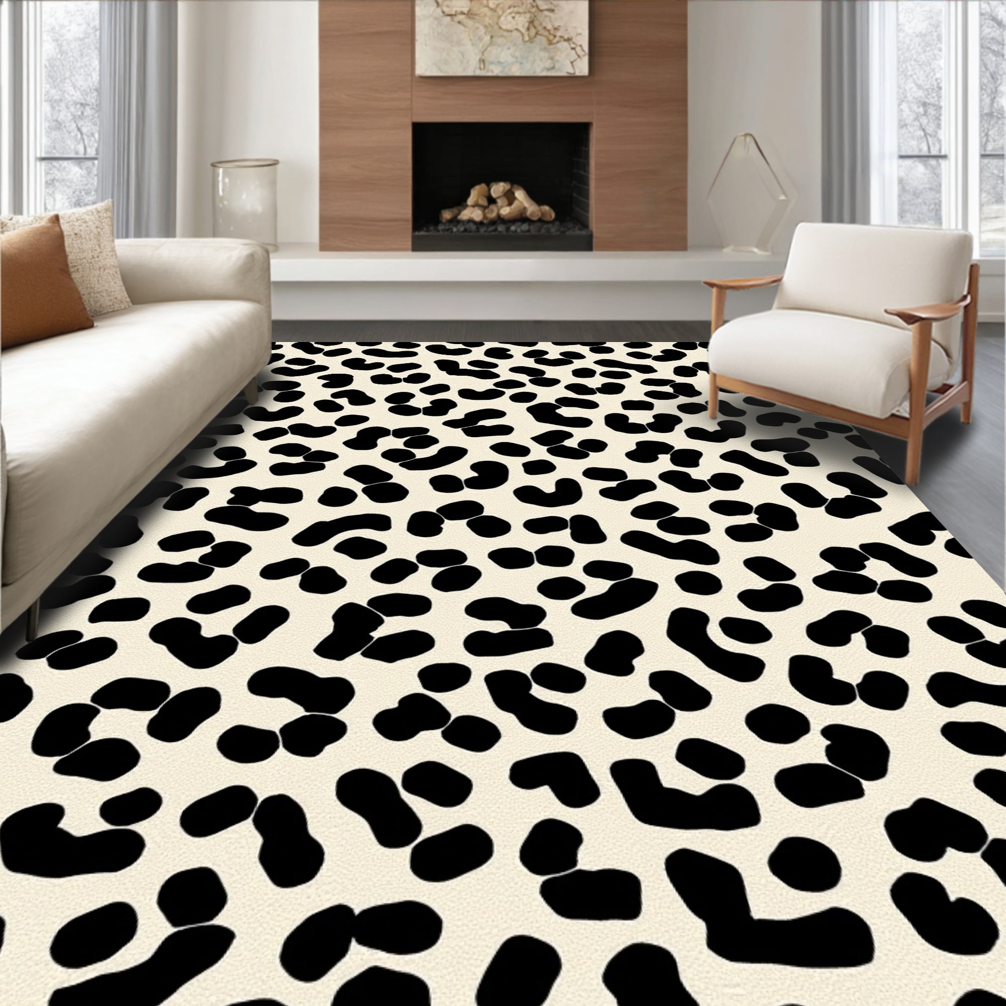 Flatwoven High Traffic Area Rug, Western Noir Hideaway Featuring Wild ...