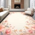 thumbnail image 1 of ODIKA 2'x3' Machine Washable Non-Slip Area Rug, Whimsical Blossom Medallion with Delicate Petal Motifs and Curved Edges High Traffic Rug, Pink, 221024, 1 of 7