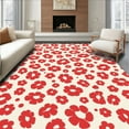thumbnail image 1 of ODIKA 2'x3' Machine Washable Non-Slip Area Rug, Whimsical Cheetah Spots A Playful Abstract High Traffic Rug, Red, 323784, 1 of 7