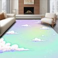 thumbnail image 1 of ODIKA 3'x5' Machine Washable Non-Slip Area Rug, Whimsical Cloud and Constellation Anti Slip with Dreamy Motifs High Traffic Rug, Purple, 392863, 1 of 7