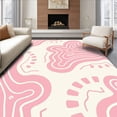 thumbnail image 1 of ODIKA 2'x3' Machine Washable Non-Slip Area Rug, Whimsical Cloud Swirl Artistic Accent High Traffic Rug, Pink, 394352, 1 of 5
