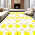 thumbnail image 1 of ODIKA 6'x9' Machine Washable Non-Slip Area Rug, Whimsical Daisy Chain Motif Playful Floral Arrangement High Traffic Rug, Yellow, 164711, 1 of 7