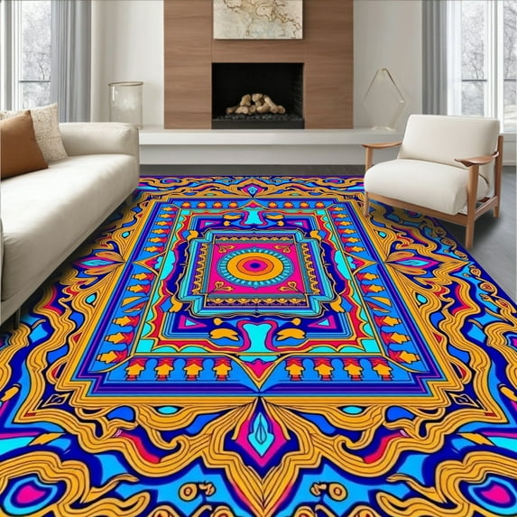 Flatwoven High Traffic Area Rug, Whimsical Dreamscape Fantasy With ...
