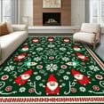 thumbnail image 1 of ODIKA 6'x9' Machine Washable Non-Slip Area Rug, Whimsical Nordic Winter Folklore Entrance High Traffic Rug, Green, 509158, 1 of 7