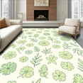 thumbnail image 1 of ODIKA 4'x6' Machine Washable Non-Slip Area Rug, Whimsical Floral Sprig High Traffic Rug, Green, 324426, 1 of 7