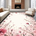 thumbnail image 1 of ODIKA 8'x10' Machine Washable Non-Slip Area Rug, Whimsical Floral Sprig Patterned for Sweet Dreams High Traffic Rug, Pink, 145653, 1 of 7