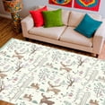 thumbnail image 1 of ODIKA 4'x6' Machine Washable Non-Slip Area Rug, Whimsical Forest Critter High Traffic Rug, Ivory, 156614, 1 of 7