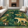 thumbnail image 1 of ODIKA 2'x3' Machine Washable Non-Slip Area Rug, Whimsical Jungle Safari for Boys High Traffic Rug, Green, 51371, 1 of 7