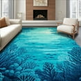thumbnail image 1 of ODIKA 8'x10' Machine Washable Non-Slip Area Rug, Whimsical Octopus Nautical Style High Traffic Rug, Blue, 30601, 1 of 7
