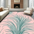 thumbnail image 1 of Flatwoven High Traffic Area Rug, Whimsical Peacock Feather Motif Art, Non Slip, Stain Resistant, Washable Area Rugs for Living Room, Bedroom(Pink, 4X6), 1 of 8
