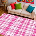 thumbnail image 1 of ODIKA 4'x6' Machine Washable Non-Slip Area Rug, Whimsical Plaid Unique Decorative Floor Covering High Traffic Rug, Pink, 150630, 1 of 7