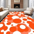 thumbnail image 1 of ODIKA 8'x10' Machine Washable Non-Slip Area Rug, Whimsical Polka Dot Playful Motif High Traffic Rug, Orange, 393119, 1 of 7