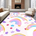 thumbnail image 1 of ODIKA 3'x5' Machine Washable Non-Slip Area Rug, Whimsical Arch Design with Playful Cloud Motifs High Traffic Rug, Pink, 392858, 1 of 7