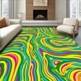 thumbnail image 1 of ODIKA 5'x7' Machine Washable Non-Slip Area Rug, Whimsical Swirls Accent with Bold Colorful High Traffic Rug, Yellow, 395181, 1 of 7