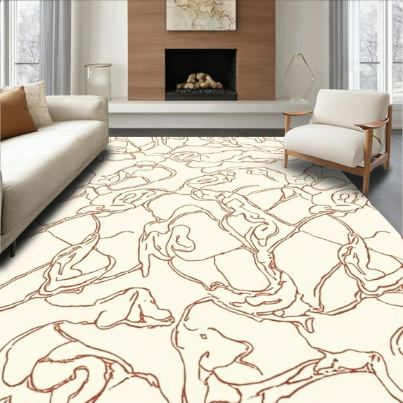 Flatwoven High Traffic Area Rug, Whimsical Snake Skin Floor Mat, Non ...