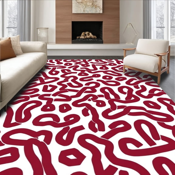 Flatwoven High Traffic Area Rug, Whimsical Speckled Field Artistic Hide Inspired Motif, Non Slip, Stain Resistant, Washable Area Rugs for Living Room, Bedroom(White, 2X3)