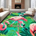 thumbnail image 1 of Flatwoven High Traffic Area Rug, Whimsical Tropical Vibes Home Accent, Non Slip, Stain Resistant, Washable Area Rugs for Living Room, Bedroom(Pink, 6X9), 1 of 8