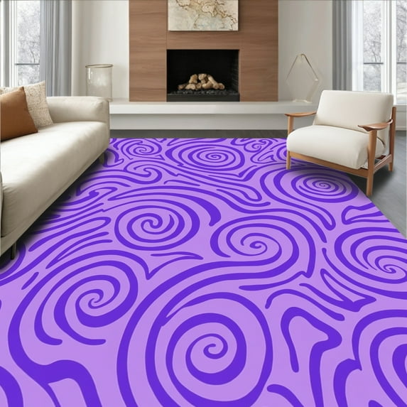 ODIKA 3'x5' Machine Washable Non-Slip Area Rug, Whimsical Twisted ...