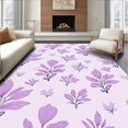 thumbnail image 1 of ODIKA 8'x8' Machine Washable Non-Slip Area Rug, Whimsical Watercolor Blossom Design High Traffic Rug, Purple, 299886, 1 of 7