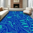 thumbnail image 1 of ODIKA 8'x8' Machine Washable Non-Slip Area Rug, Wild Canopy Maze with Interlocking Leaf and Animal Trace High Traffic Rug, Blue, 296583, 1 of 7