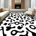 thumbnail image 1 of ODIKA 6'x9' Machine Washable Non-Slip Area Rug, Wild Prairie Patchwork with Modern Abstract Animal Inspired Motifs High Traffic Rug, Black, 295476, 1 of 7