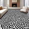 thumbnail image 1 of ODIKA 6'x9' Machine Washable Non-Slip Area Rug, Wild Stripe Faux Bold Animal Print High Traffic Rug, Black, 310953, 1 of 7