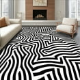 thumbnail image 1 of ODIKA 8' Machine Washable Non-Slip Area Rug, Wild Stripe Faux Skin Print Accent High Traffic Rug, Black, 324938, 1 of 7