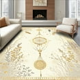 thumbnail image 1 of ODIKA 6'x9' Machine Washable Non-Slip Area Rug, Oasis Bohemian Dreamcatcher High Traffic Rug, Gold, 43956, 1 of 7