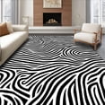 thumbnail image 1 of ODIKA 2'x3' Machine Washable Non-Slip Area Rug, Zebra Hide Inspired High Traffic Rug, Black, 291758, 1 of 5