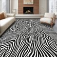 thumbnail image 1 of ODIKA 5'x7' Machine Washable Non-Slip Area Rug, Zebra Swirls High Traffic Rug, Black, 311496, 1 of 7