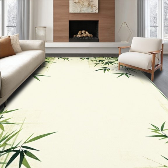 Flatwoven High Traffic Area Rug, Zen Garden Serenity Large Floor for Tranquil Spaces, Non Slip, Stain Resistant, Washable Area Rugs for Living Room, Bedroom(Beige, 2X3)
