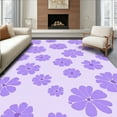 thumbnail image 1 of ODIKA 3'x5' Machine Washable Non-Slip Area Rug, Zen Pebble Path with Harmonious High Traffic Rug, Purple, 288844, 1 of 5