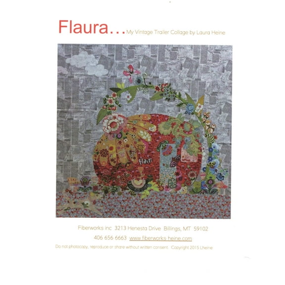 Flaura Vintage Trailer Fused Fabric Collage Quilt Pattern by Laura Heine of Fiberworks