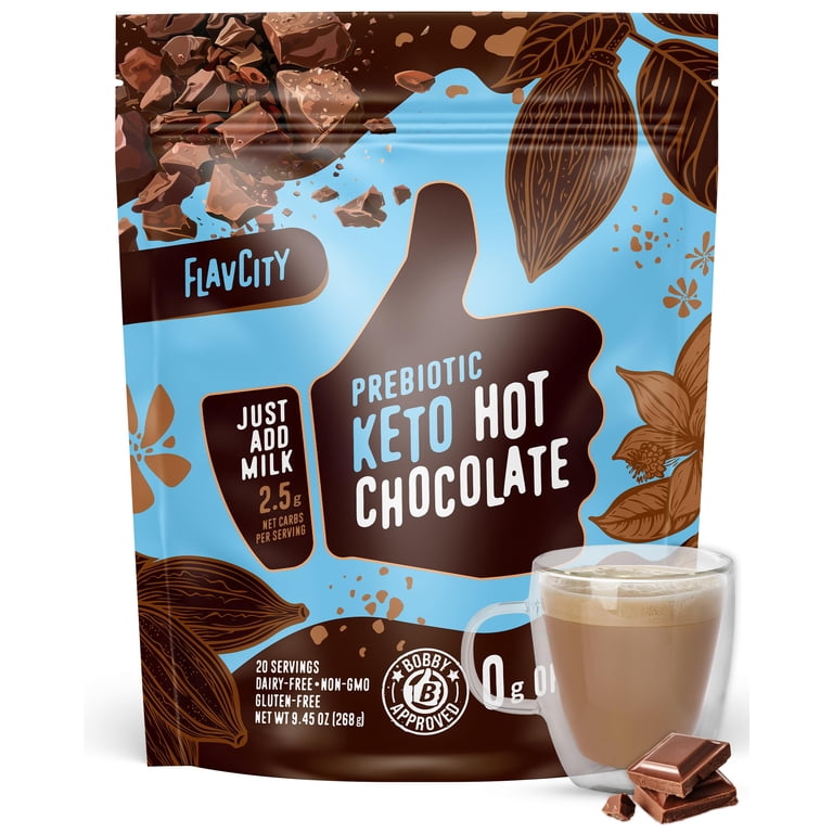 cocoayari FlavCity Keto Hot Chocolate - Vegan, Zero Sugar & Dairy Free Hot