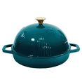 thumbnail image 1 of Flavehc Bread Oven Cast Iron Bread Dutch Oven with Cloche Lid for Bread Baking Darkcyan Enameled Cast Iron Bread Oven with Dome Lid for Sourdough, 1 of 7