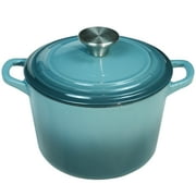 Flavehc Dutch Oven Pot with Lid 1.8 qt Cast Iron Dutch Oven for Bread Baking Slateblue Enameled Cast Iron Rice Pot with Handels