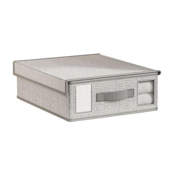 Flavenly Bed Sheet Organizer, Flavenly Sheet Organizer, Bed Sheet Organizers and Storage, Foldable Sheet Organizer for Linen Closet, Sheets Set Folder Keeper with Window (Beige)