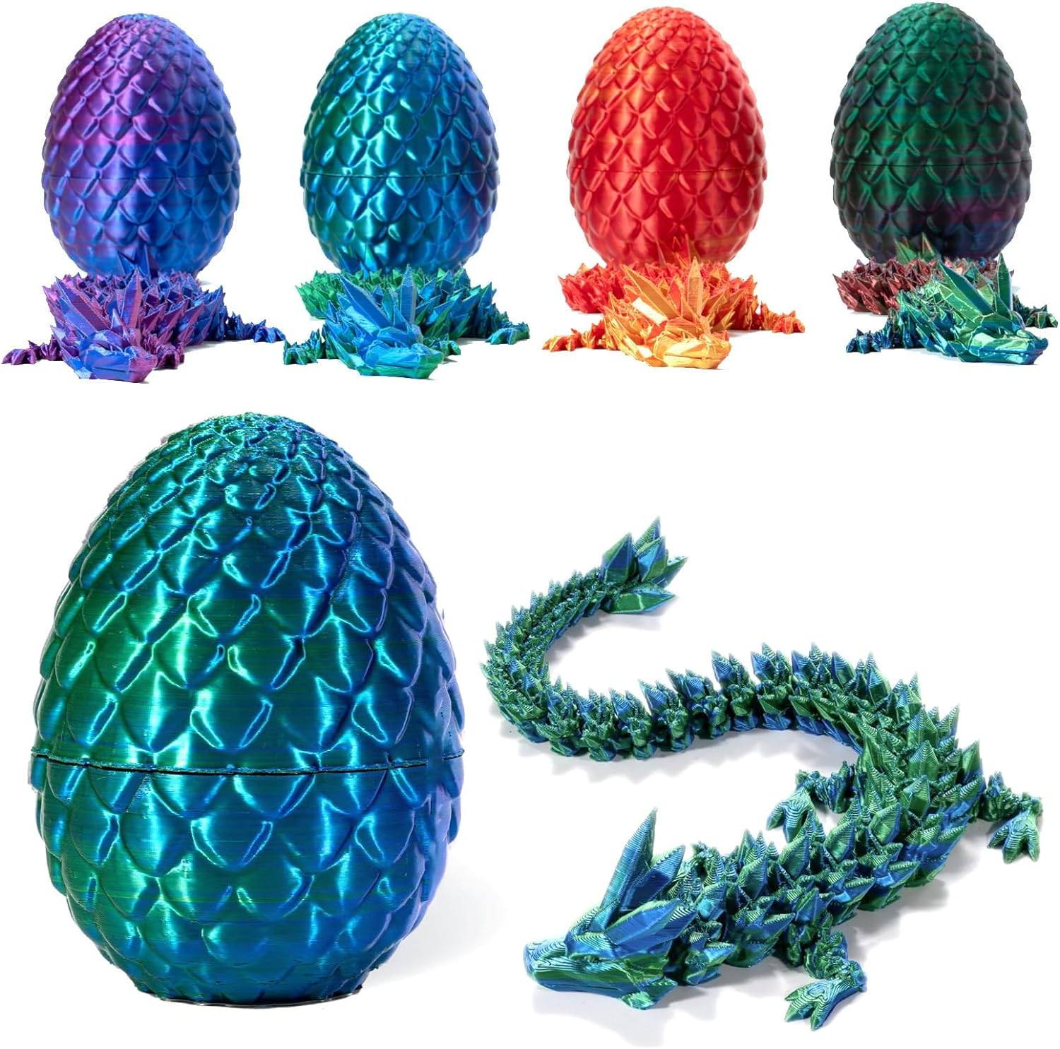 Flavery Dragon Egg - Surprise Egg Toy with Flexible Pearly Sheen Dragon ...