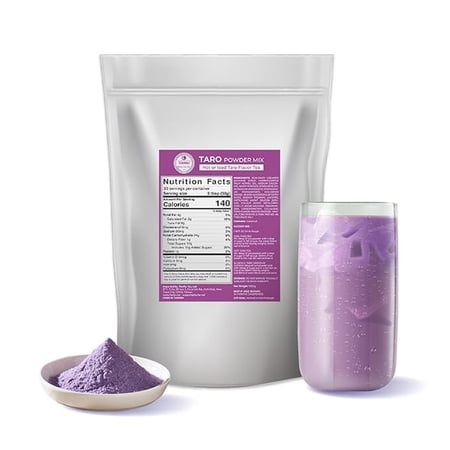 Flavfar Instant Taro Bubble Tea Powder, Decaffeinated, Less Sugar, 2.2 lbs