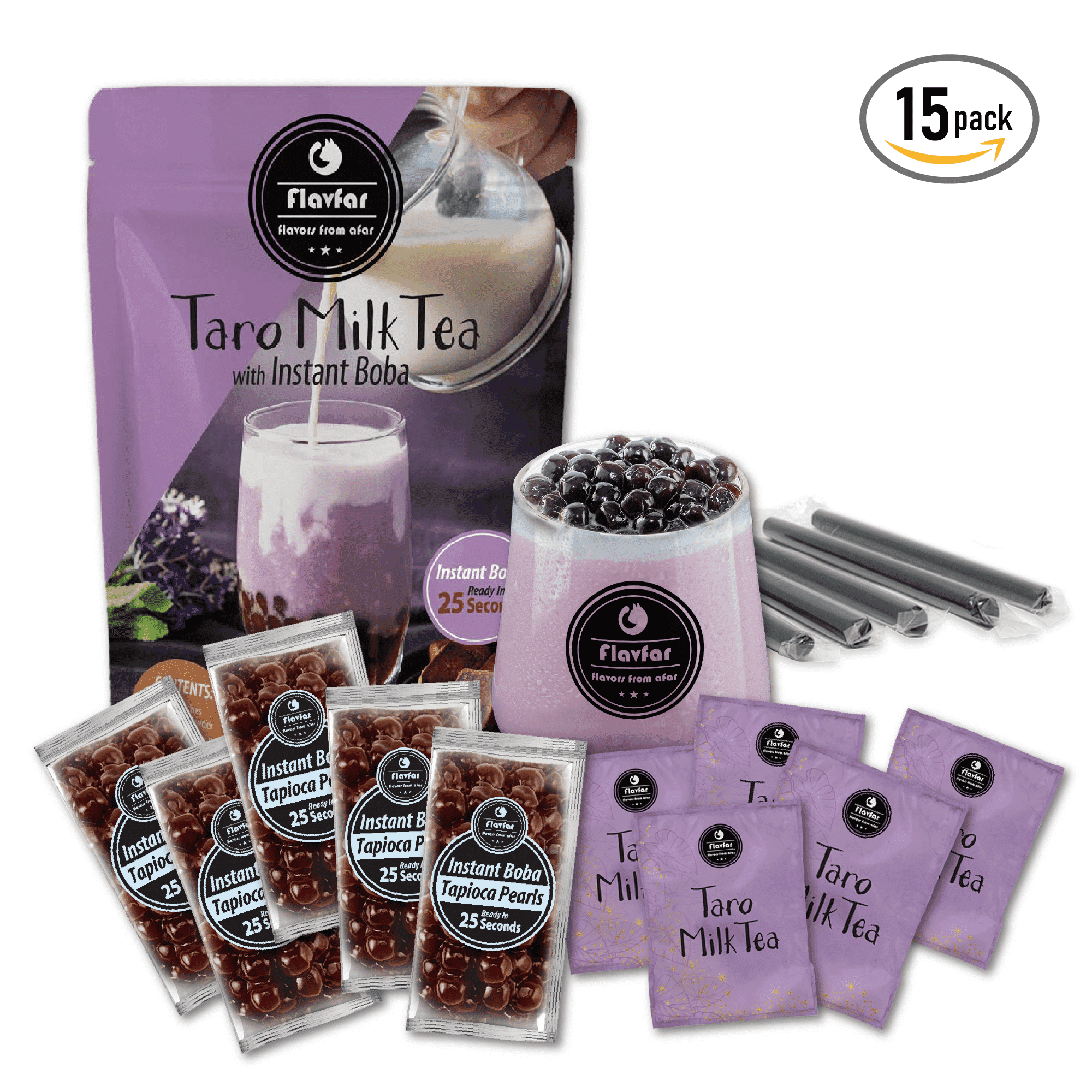milktea J-Basket Instant Boba Bubble Pearl Milk Tea Kit Variety