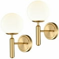 thumbnail image 1 of Flavia 2 Pack Mid-Century Modern Wall Sconce Golden Globe Glass Wall Light, 1 of 6