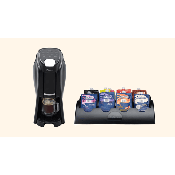 Flavia Aroma Brewer Bundle with 84 Freshpacks and 1 Merchandiser - Coffee Machine, Makes Coffee, Lattes, Tea, and other Hot or Iced Beverages with Single-Serve Freshpacks, Multiple Brew Sizes, grey