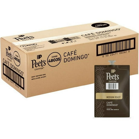 Flavia Freshpack Peet's Coffee Cafe Domingo - Compatible with Flavia - Medium - 76 / Carton | Bundle of 5 Cartons